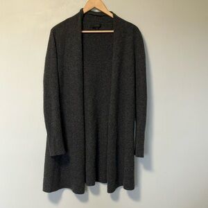 Saks Fifth Avenue 100% Cashmere Gray Open Front Cardigan